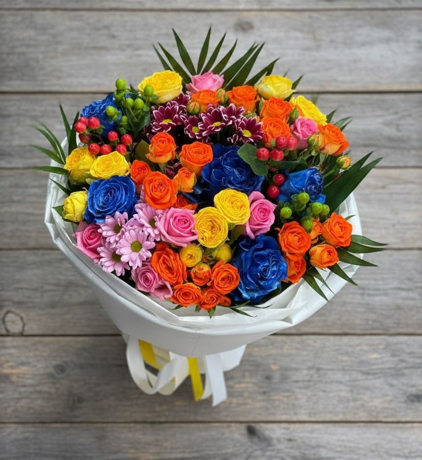 Букет цветов из: Розы и Хризантемы в Вилючинске