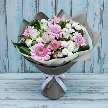 Букет цветов из:  Герберы, Альстромерии и Хризантемы в Вилючинске