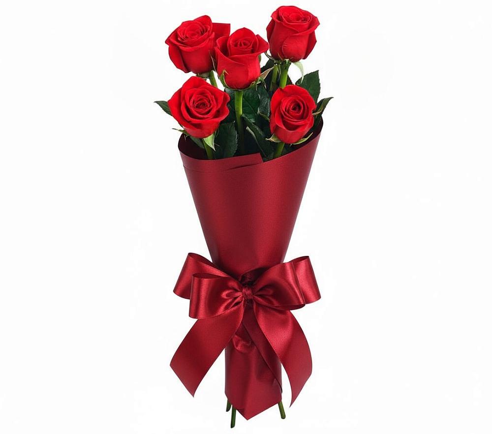 Букет 5 Красных роз Эдлесс Лав в Вилючинске