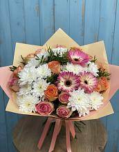 Букет цветов из:  Розы, Герберы и Хризантемы в Вилючинске