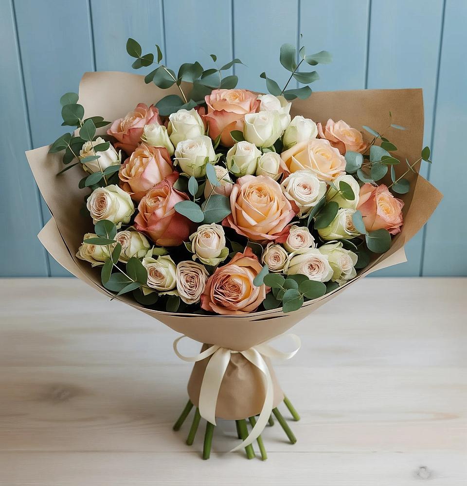 Букет цветов из: Альстромерии и Розы в Вилючинске