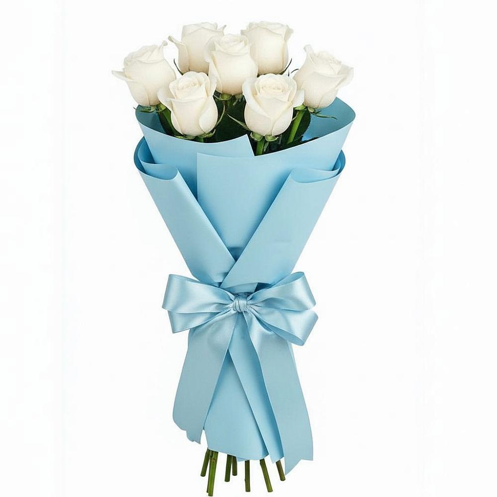 Букет 7 белых роз Проуд в Вилючинске