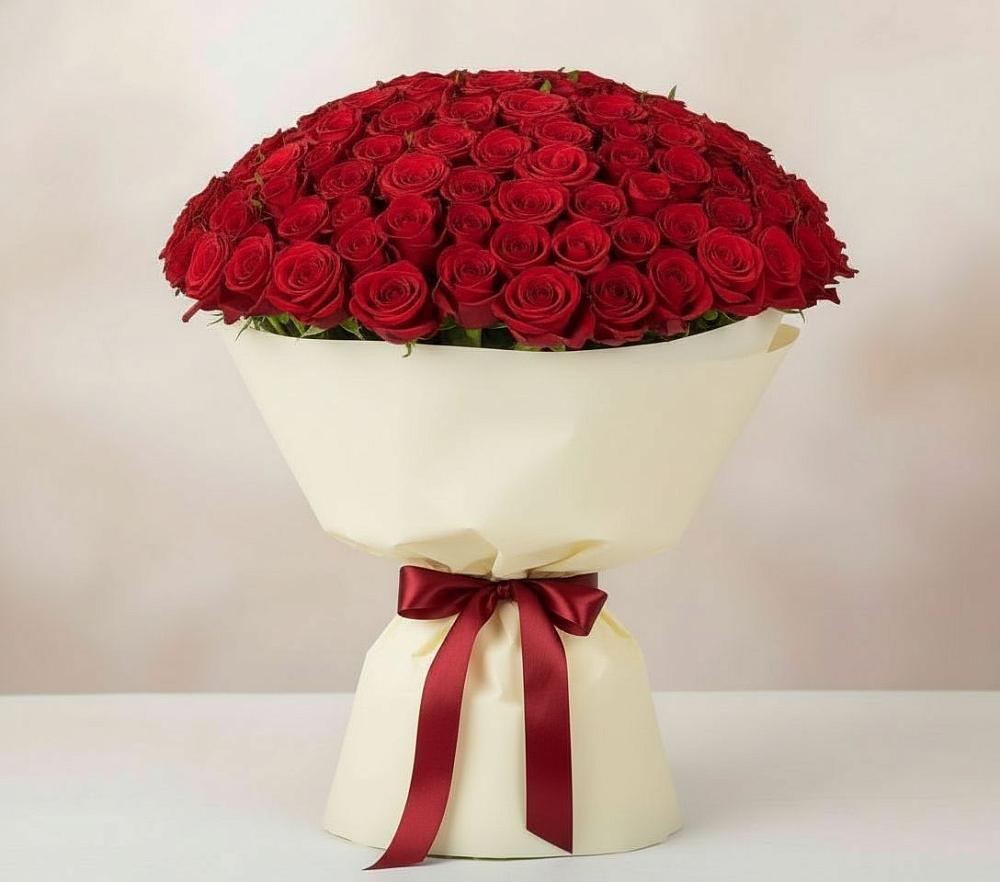 Букет 101 Красная роза Милано в Вилючинске