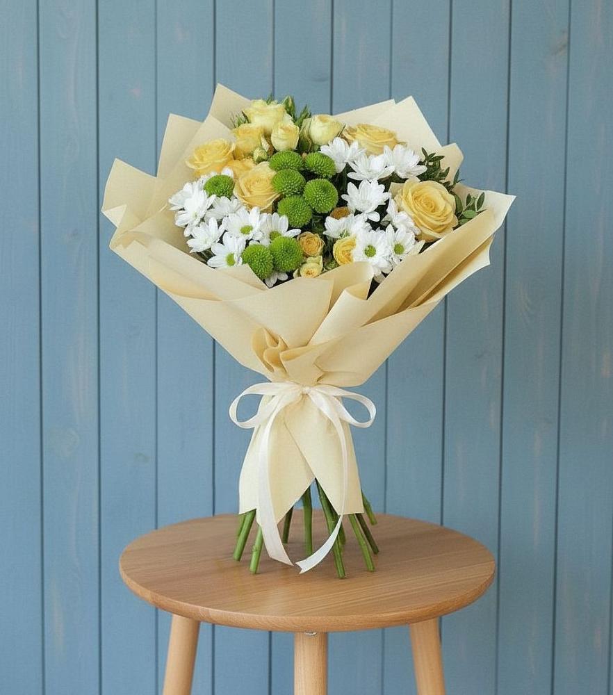 Букет цветов из: Хризантемы и Розы в Вилючинске