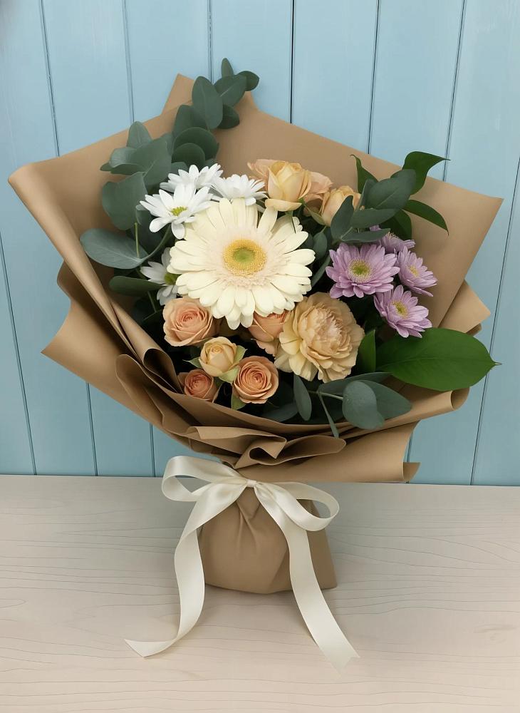 Букет цветов из: Герберы и Хризантемы в Вилючинске