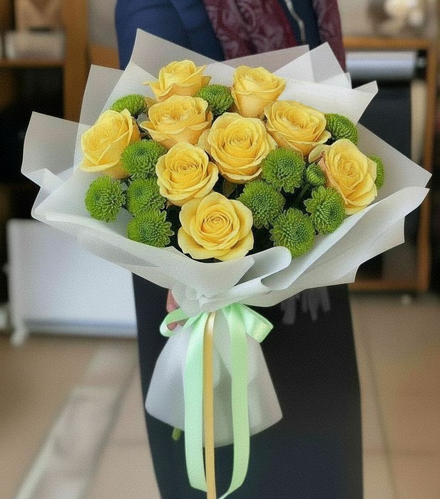 Букет цветов из: Хризантемы и Розы в Вилючинске