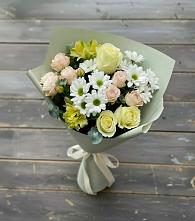 Букет цветов из:  Альстромерии, Розы и Хризантемы в Вилючинске